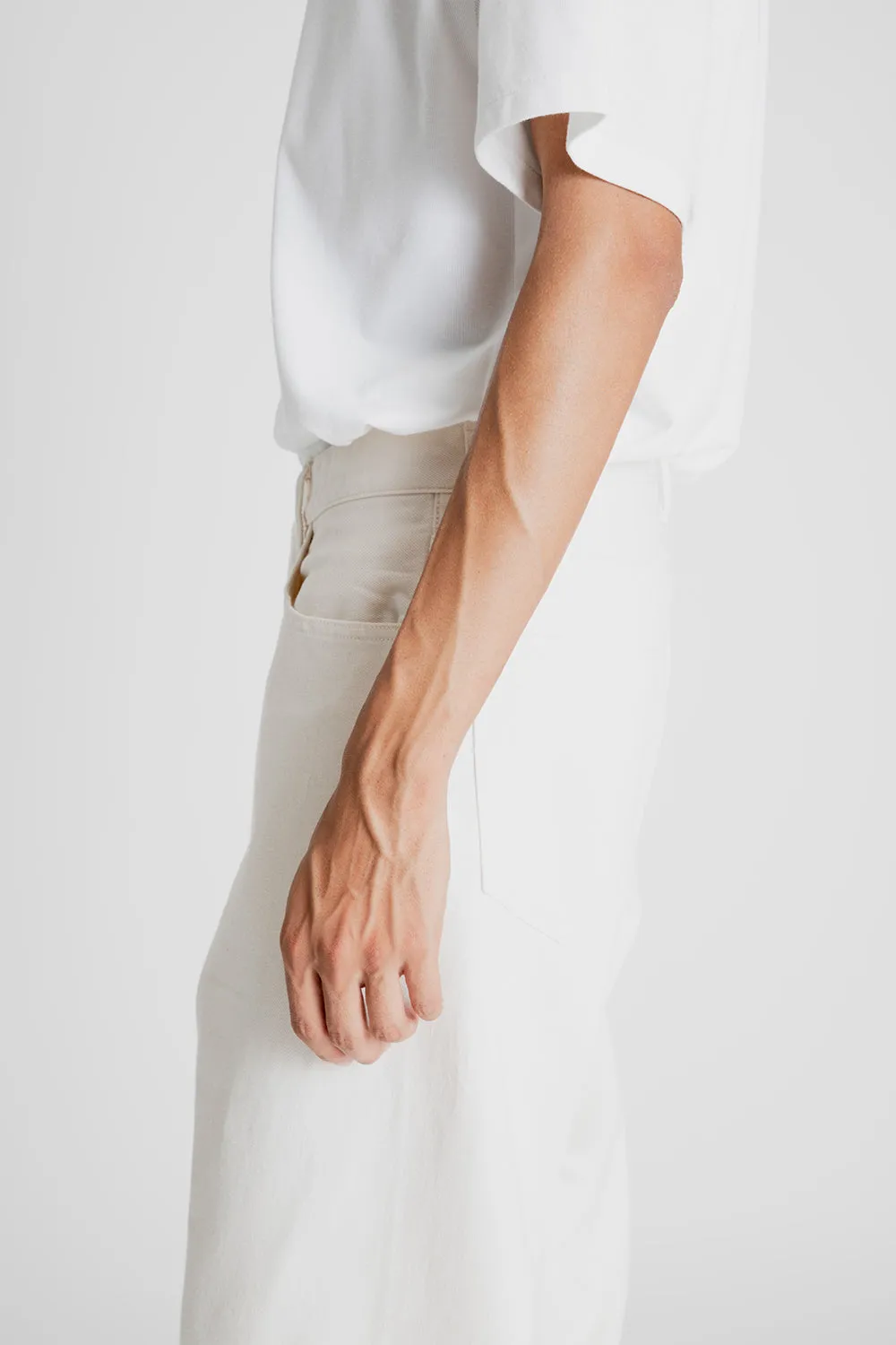 5 Pockets Straight Denim Pants - Natural