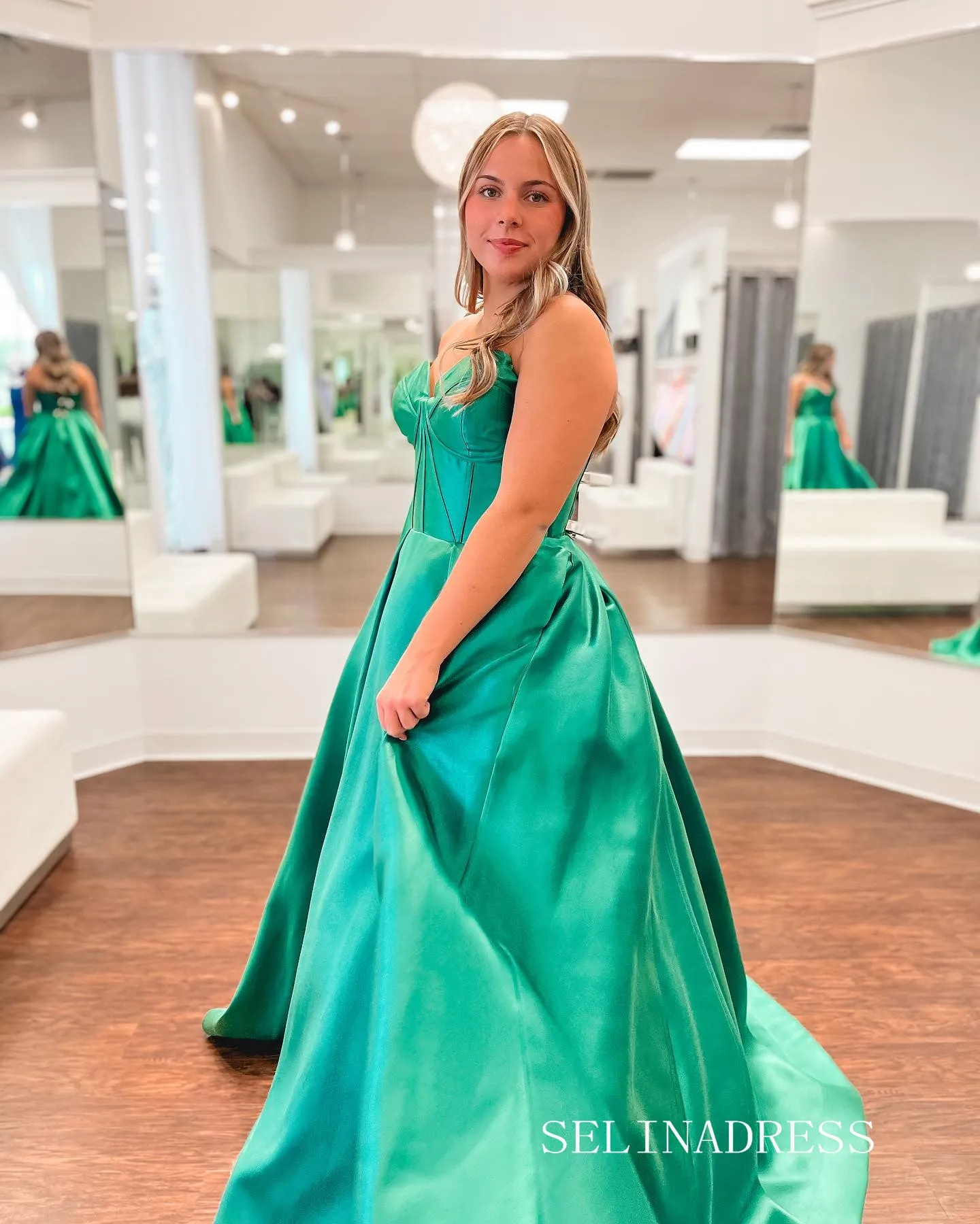 A-line Sweeteart Cheap Satin Long Prom Dress Evening Dress lpk918