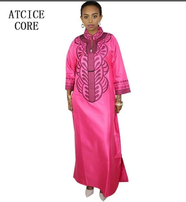 African embroidery dresses long dress without scarf soft material