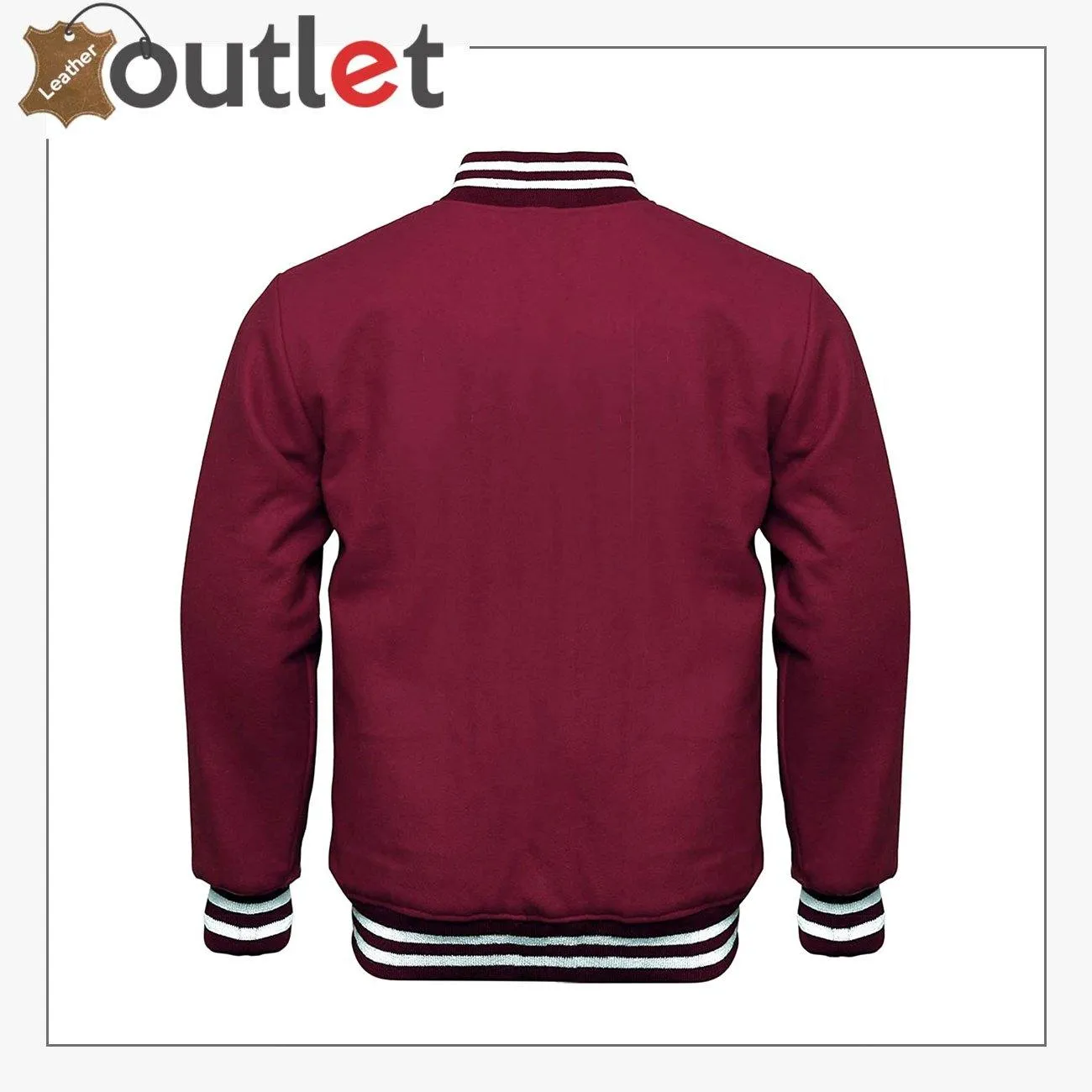 Baseball Styles Maroon Varsity Leather Jacket For Men