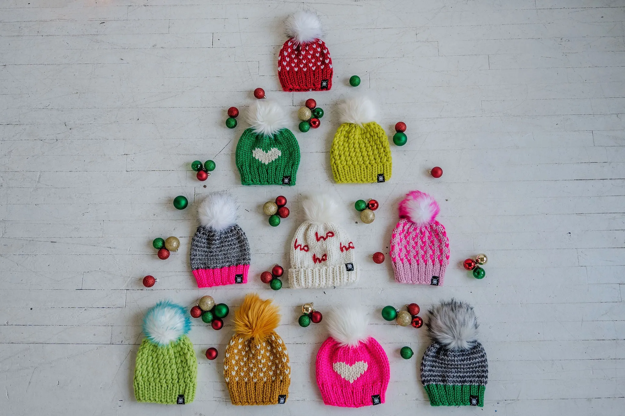 Big Heart Faux Fur Pom-Pom Beanie in Feeling Festive Baby/Youth