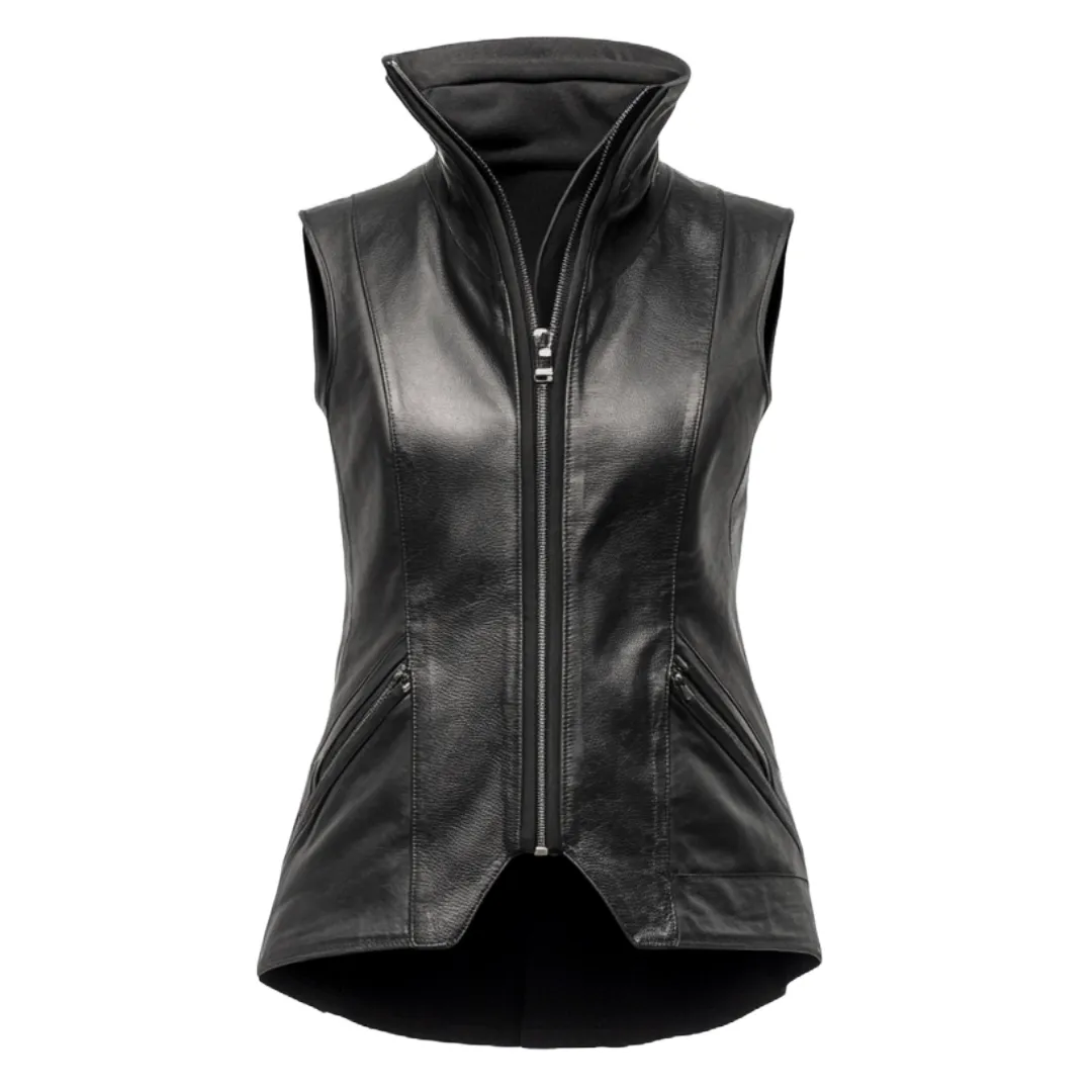 Black Leather Sleeveless Jacket – Designed with Premium Leather | El Zoro