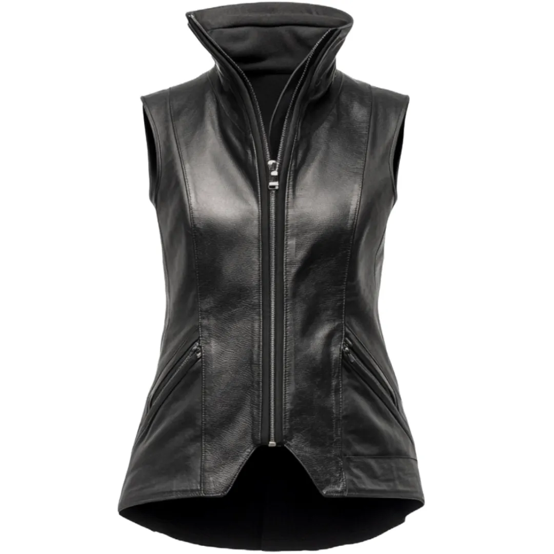Black Leather Sleeveless Jacket – Designed with Premium Leather | El Zoro