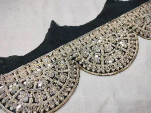 Black Scalloped Mirror & Stone Trim