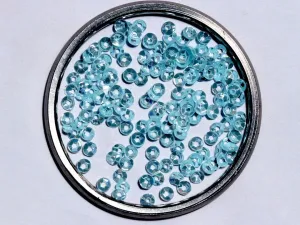 Blue Silver Centre Hole Bowl Plastic Sequins- 4 mm(Wholesale)