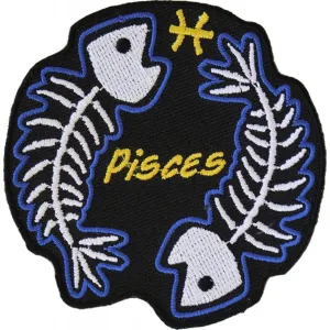 Daniel Smart Pisces Skull Zodiac Sign Patch, 3 x 3.1 inches