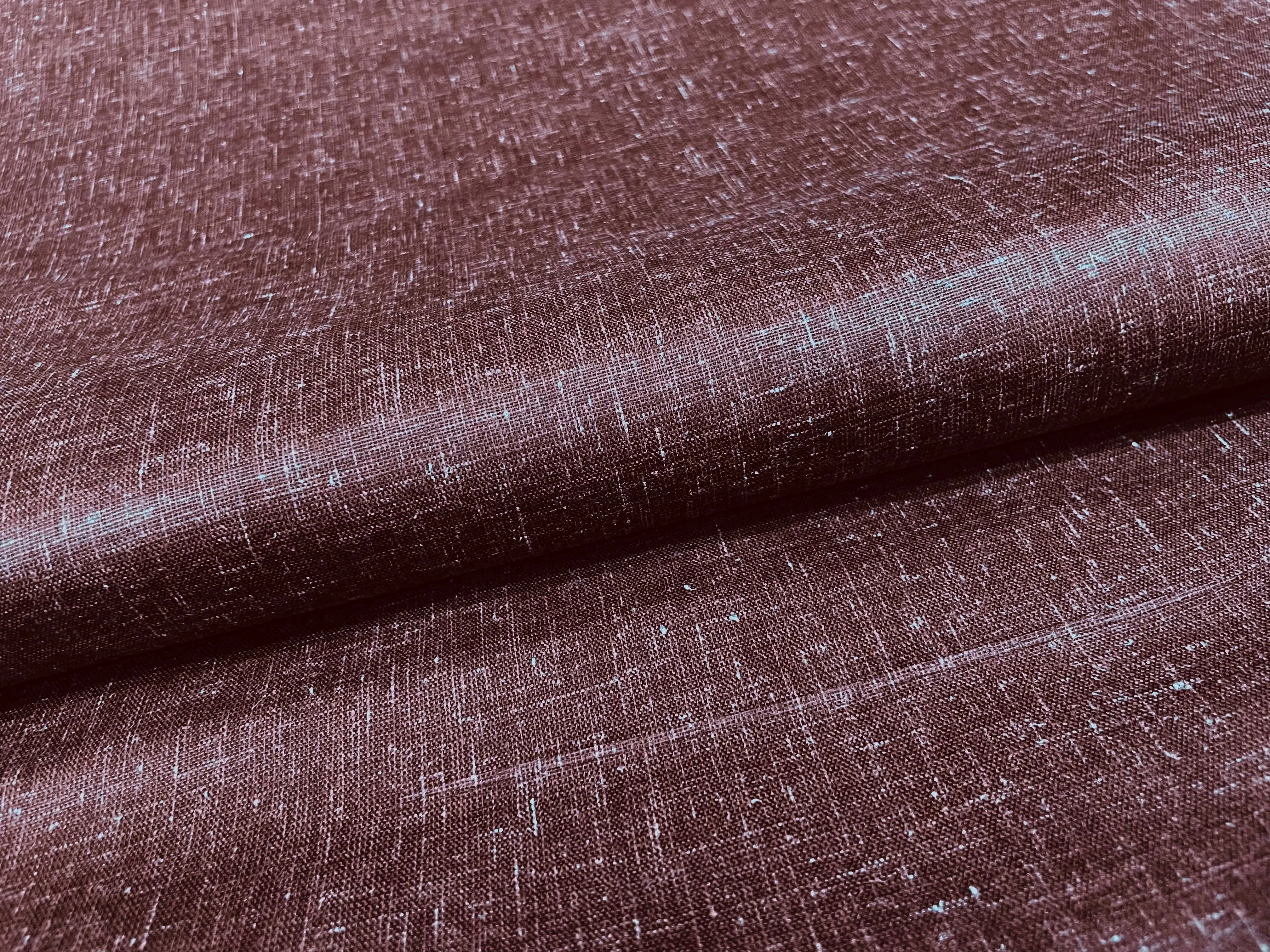 Dark Brown Plain Cotton Linen Fabric