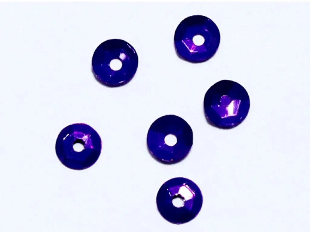 Dark Purple Centre Hole Bowl Plastic Sequins- 5 mm(Wholesale)
