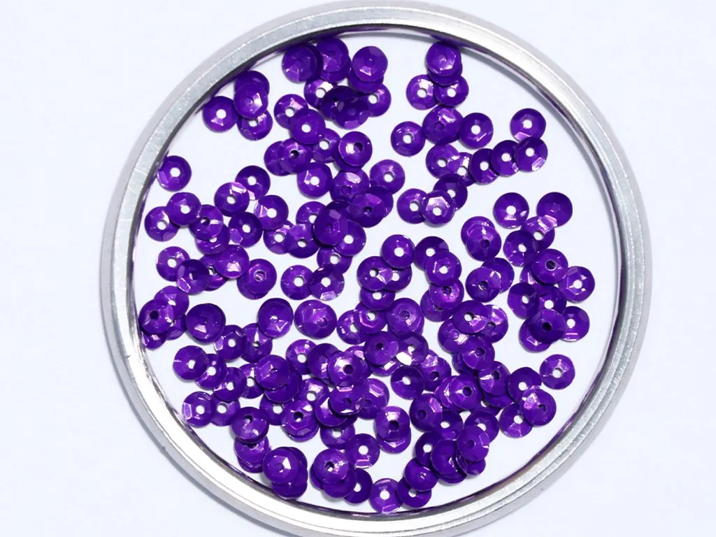 Dark Purple Centre Hole Bowl Plastic Sequins- 5 mm(Wholesale)
