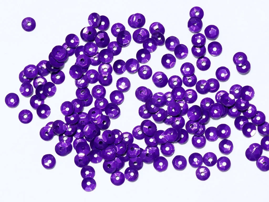Dark Purple Centre Hole Bowl Plastic Sequins- 5 mm(Wholesale)