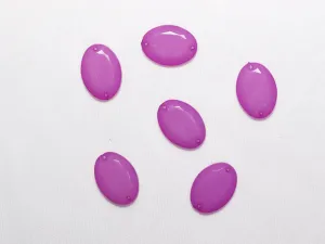 Deep Pink Designer Oval Plastic Stones - 25x18  mm