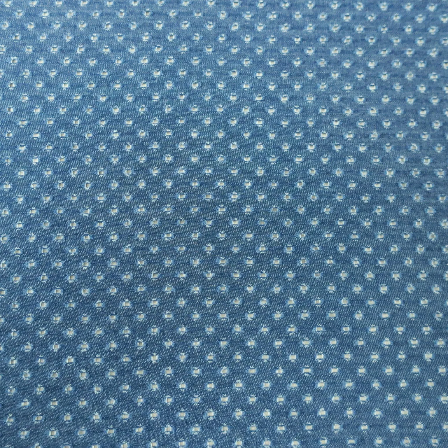 Denim Blue with Eyelet Cotton Denim Fabric