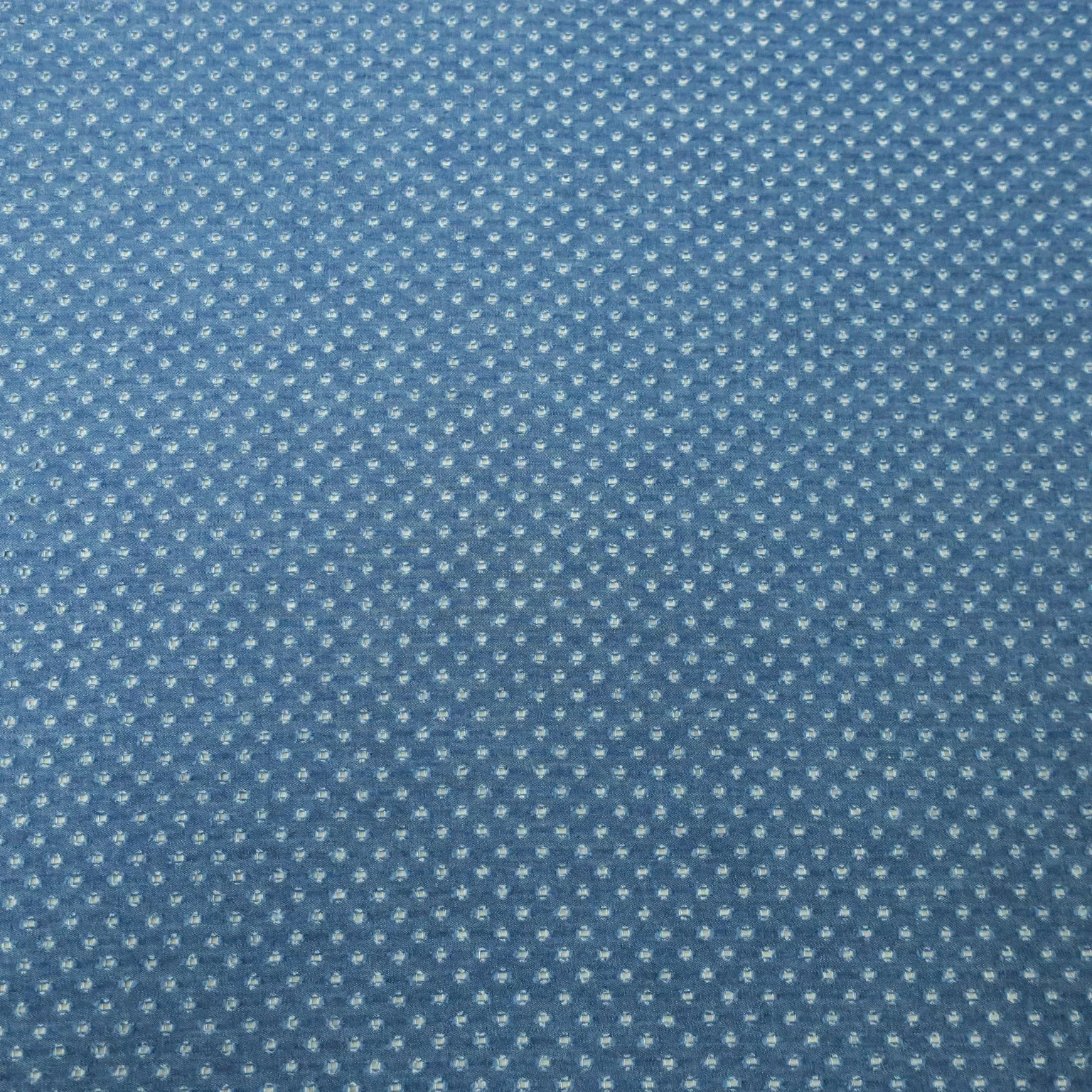 Denim Blue with Eyelet Cotton Denim Fabric