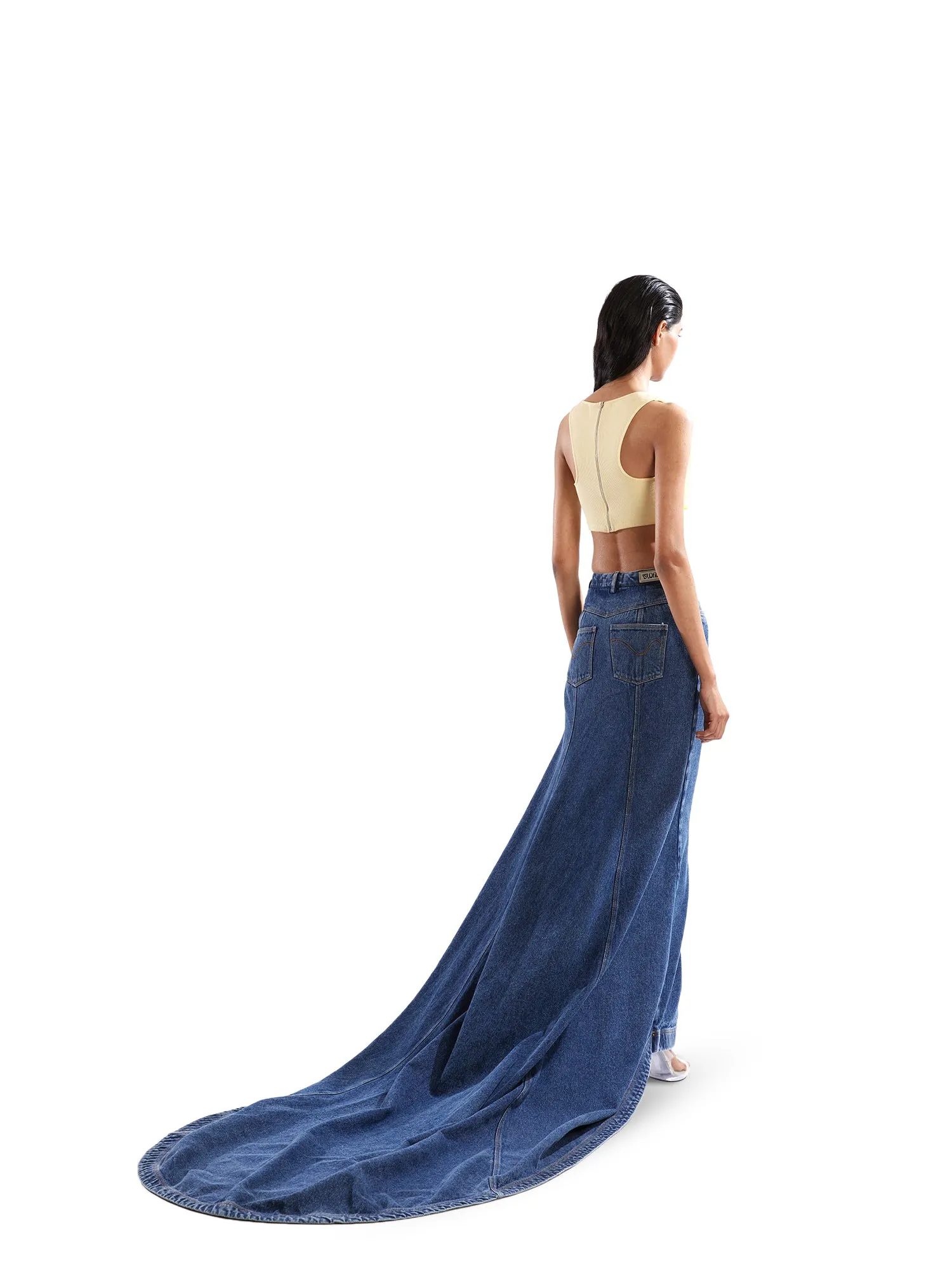 Denim train pants