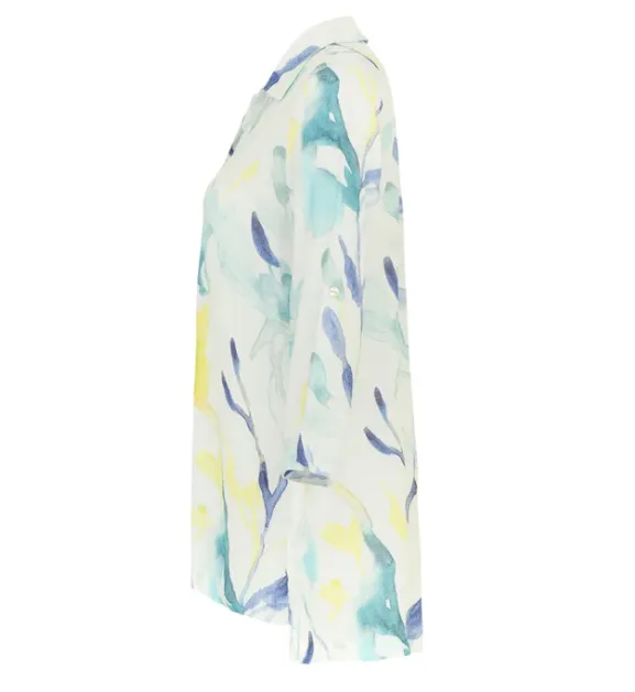DOLCEZZA<BR>
Linen Shirt<BR>
Aqua<BR>