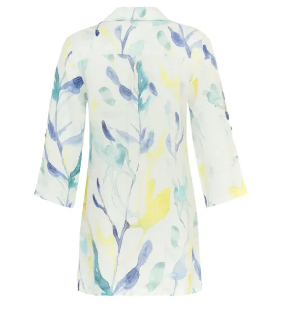DOLCEZZA<BR>
Linen Shirt<BR>
Aqua<BR>