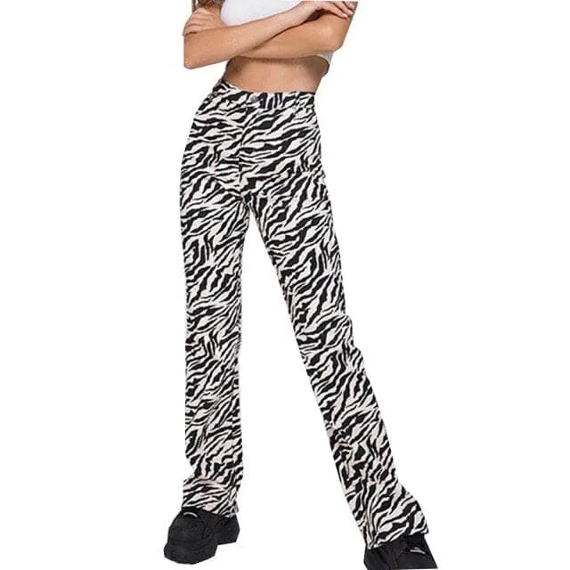 DressBetty - Fashionable Women Painted Pattern Jeans Women Pocket High Waist Casual Straight Leg Pants Personalized Women Pants