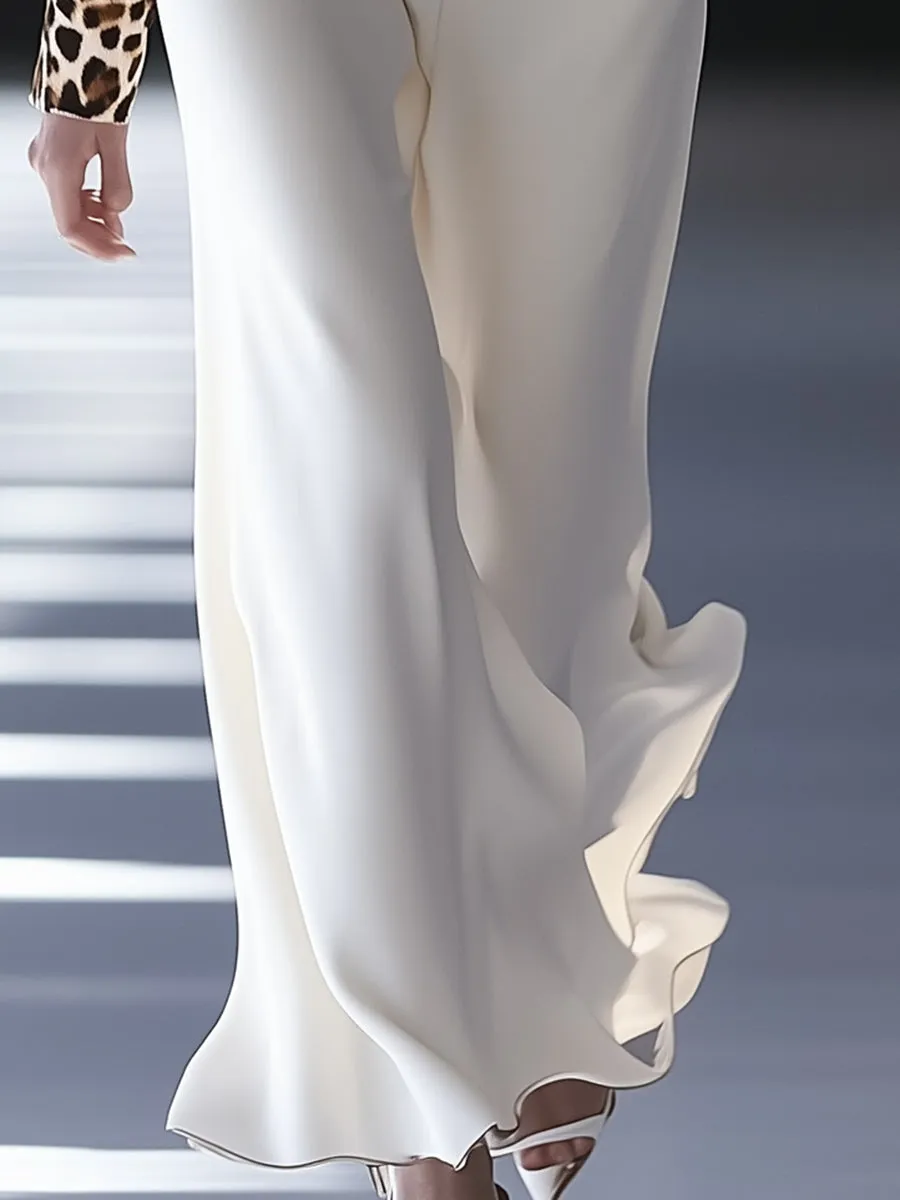 Fashionable White Flared Pants