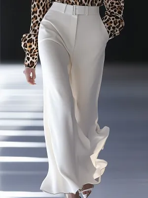 Fashionable White Flared Pants