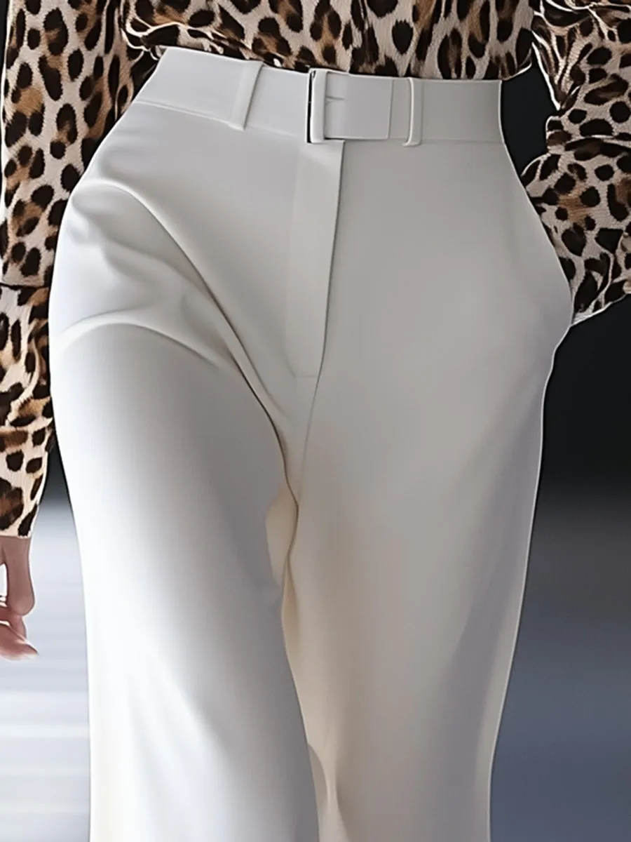 Fashionable White Flared Pants