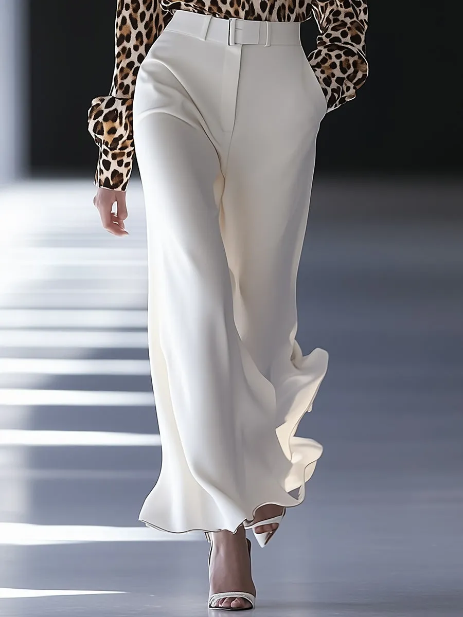 Fashionable White Flared Pants