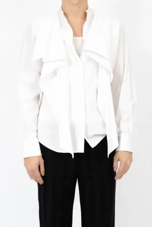 FW19 White Cotton Draped Shirt