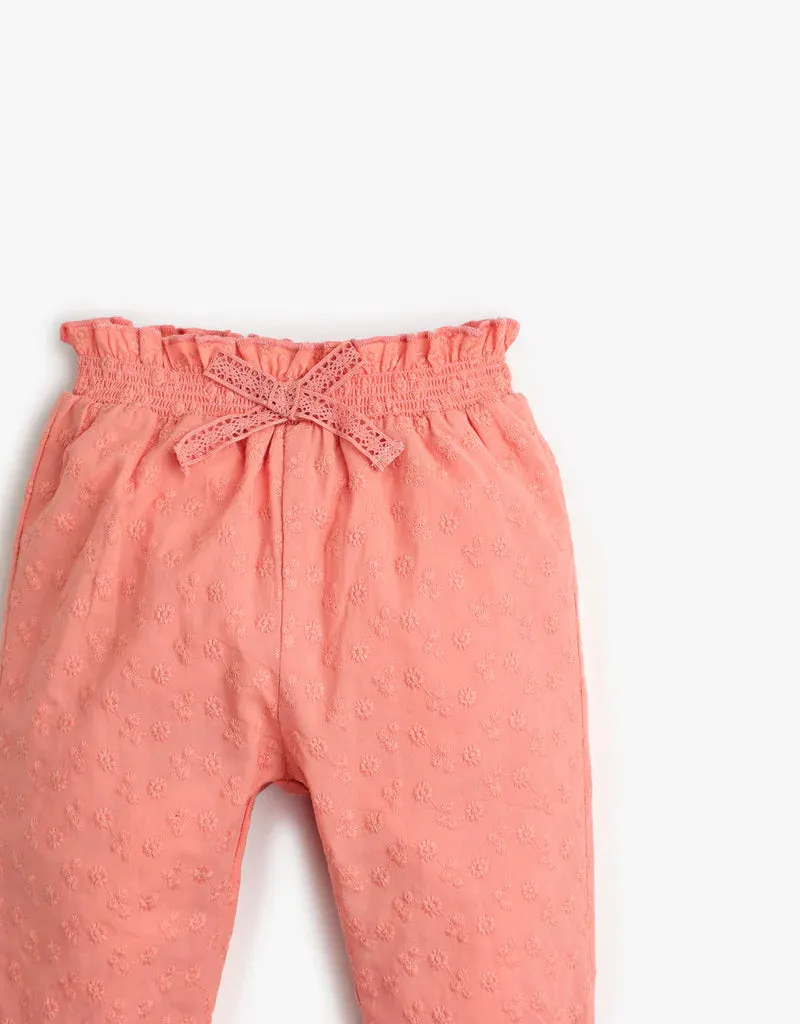 Girls Floral Embroidered Pants