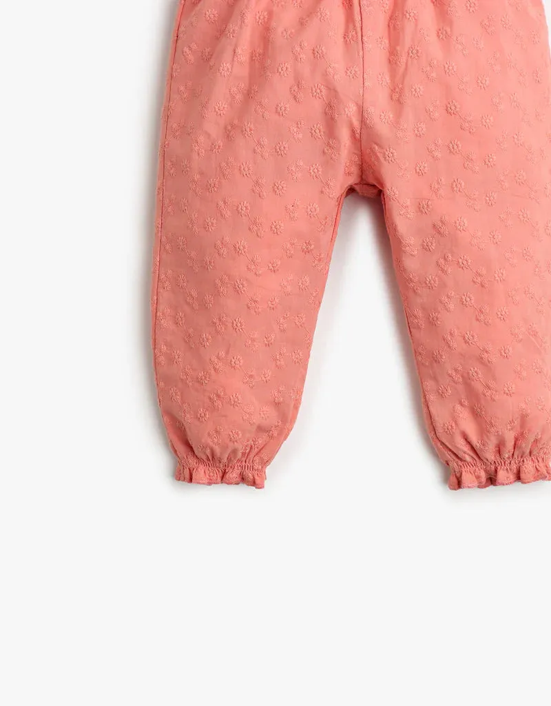 Girls Floral Embroidered Pants