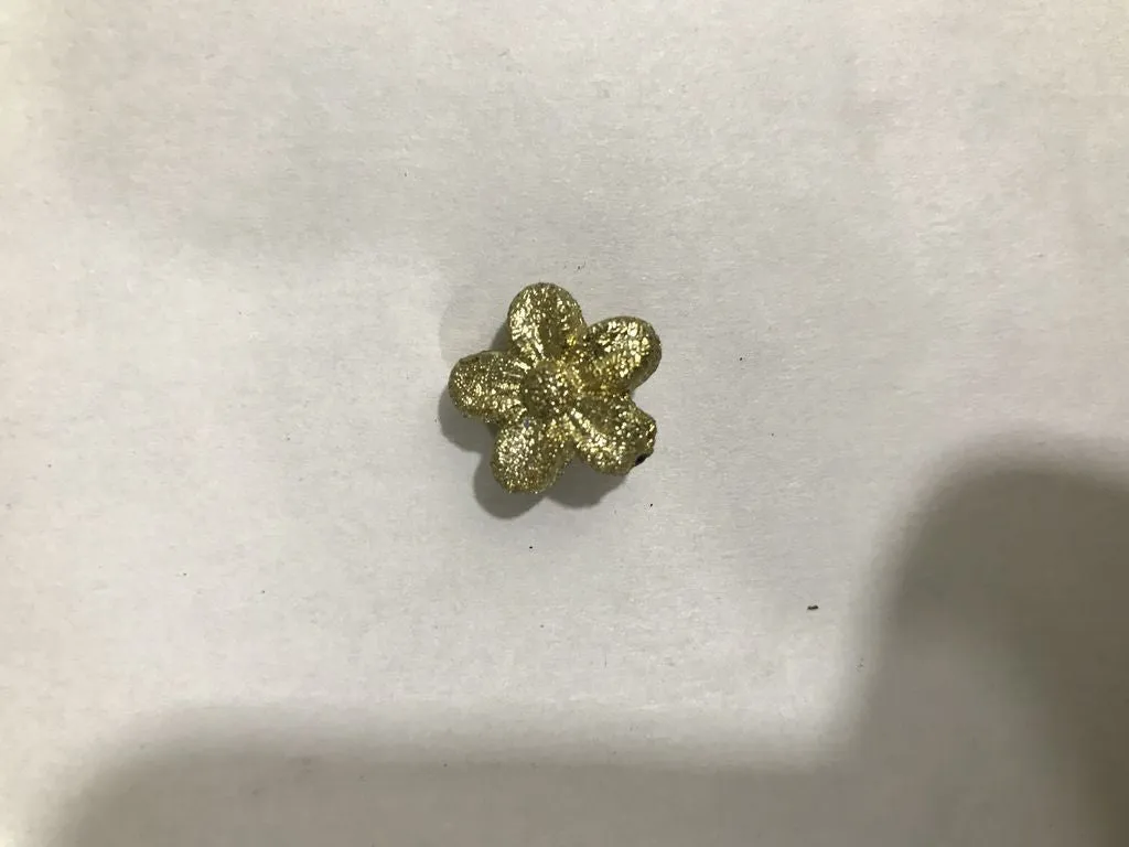 Glittery Golden Flower Plastic Beads