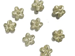 Glittery Golden Flower Plastic Beads