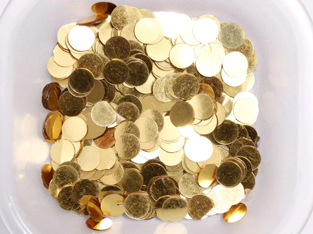 Golden Opaque Circular Plastic Sequins(Wholesale)