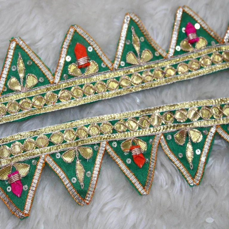 Green & Golden Traditional Gota Trim (Wholesale)