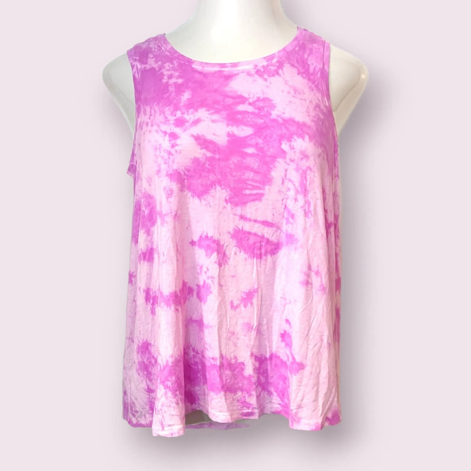 JUSTICE 18 PLUS Pink Tie Dye Tank Top Summer Casual Athleisure
