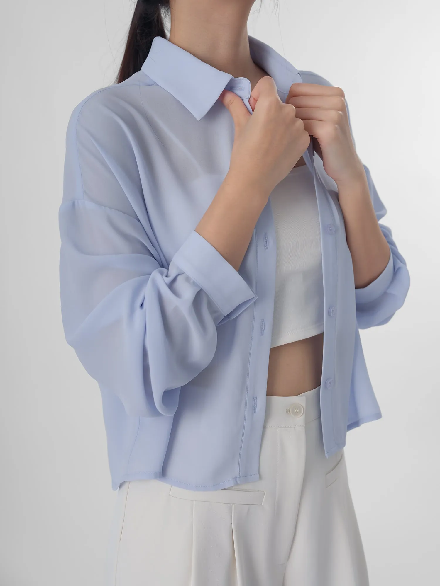 Lucienne Cropped Chiffon Shirt