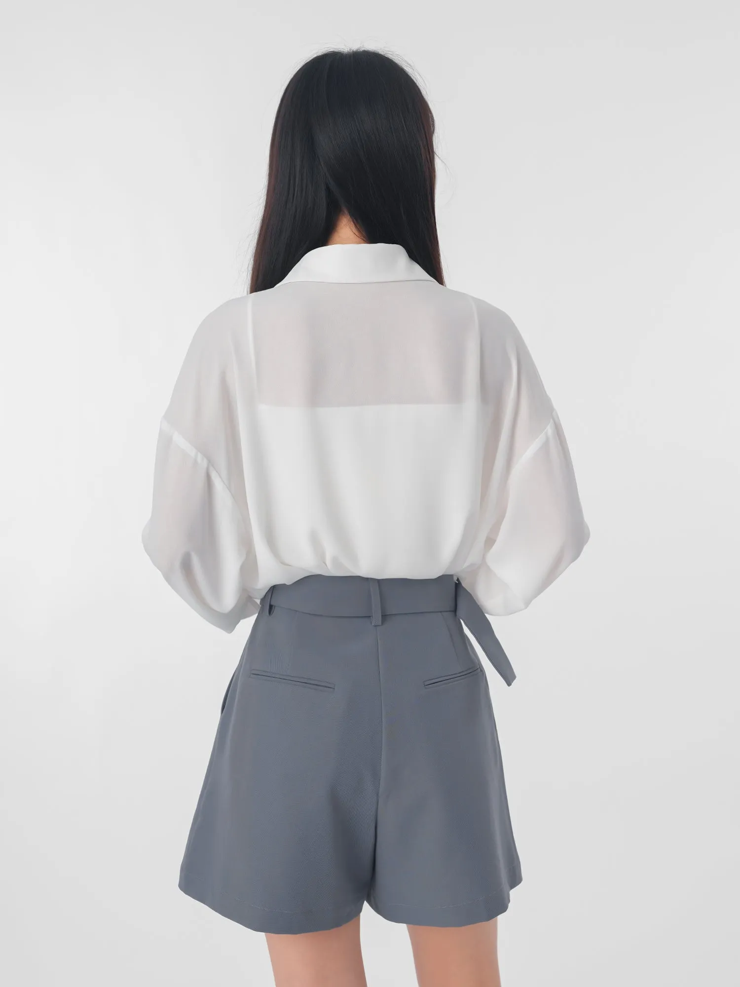 Lucienne Cropped Chiffon Shirt