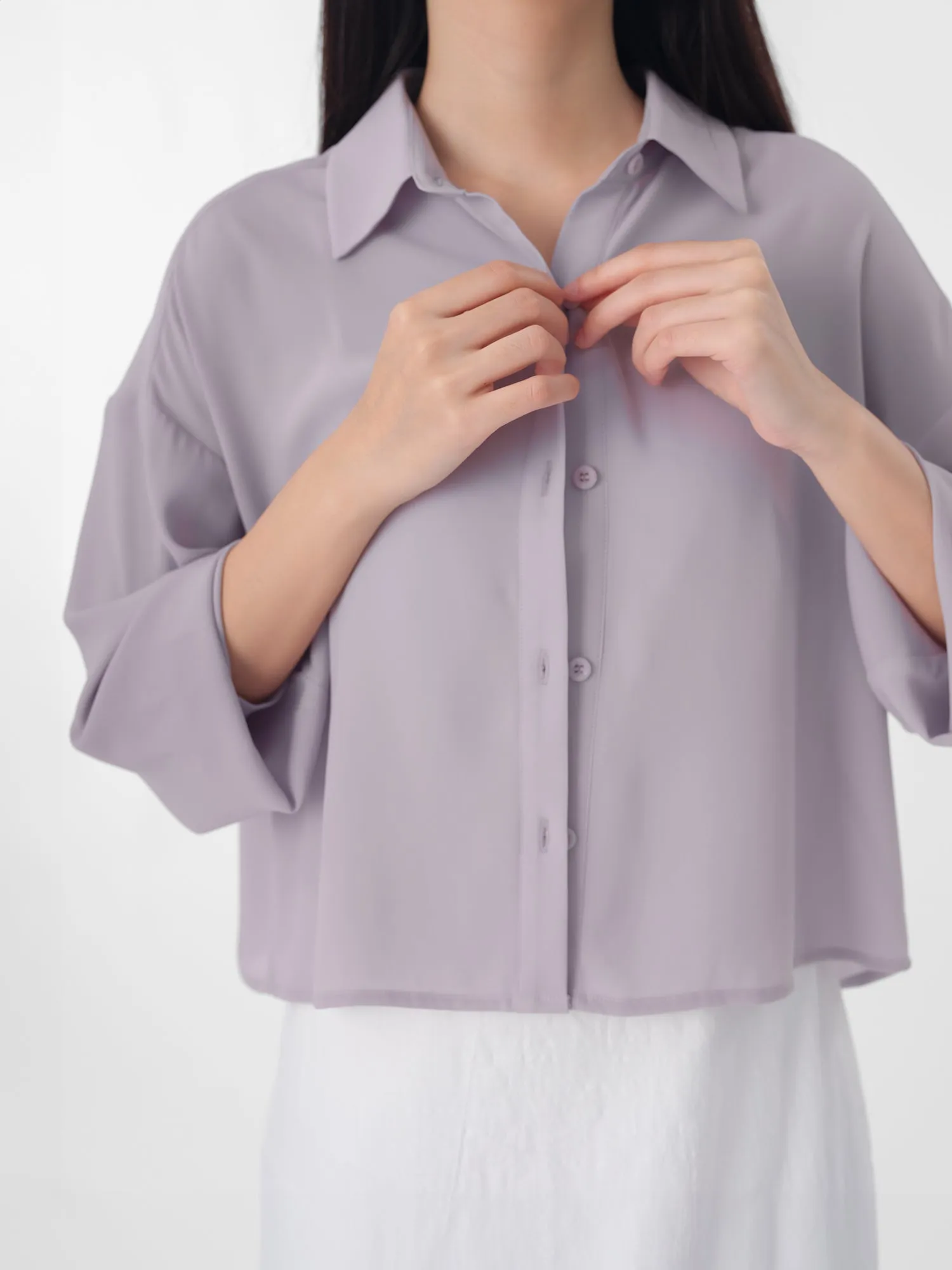Lucienne Cropped Chiffon Shirt