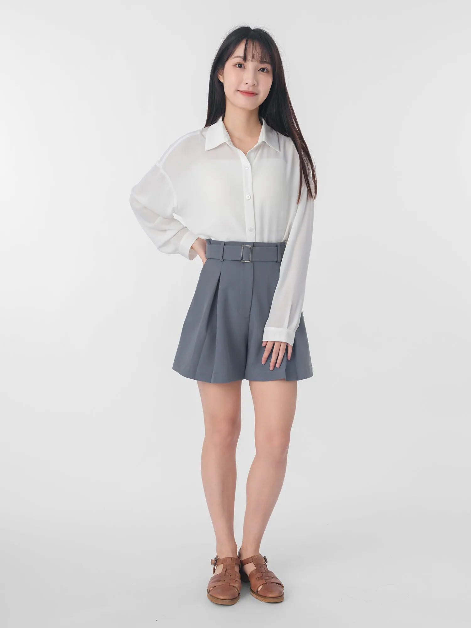 Lucienne Cropped Chiffon Shirt