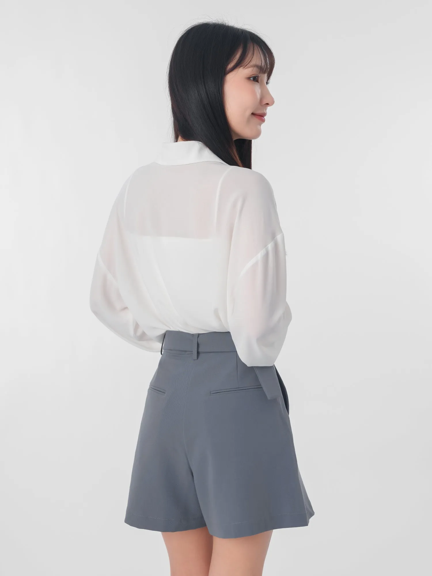 Lucienne Cropped Chiffon Shirt