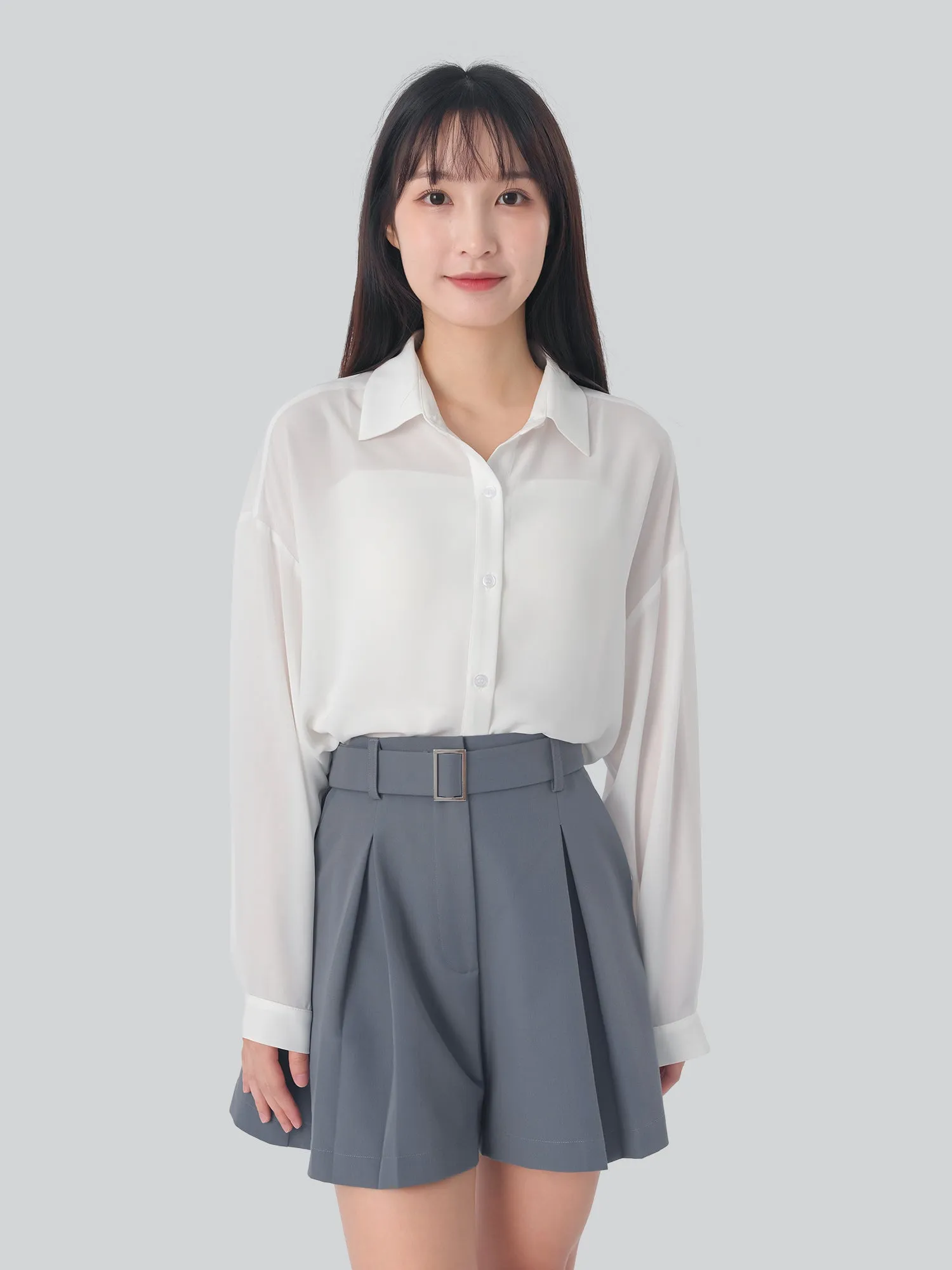 Lucienne Cropped Chiffon Shirt