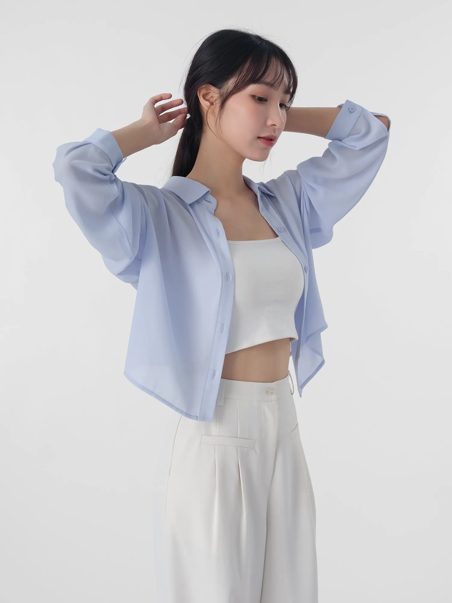 Lucienne Cropped Chiffon Shirt