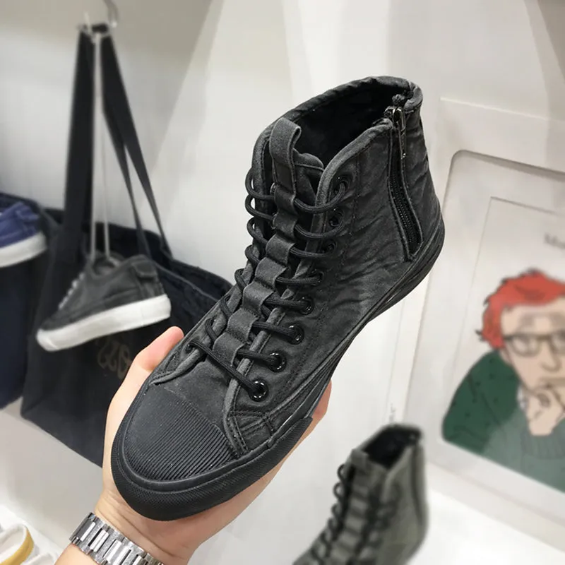 LUXE SEVEN DESIGN DENIM STYLE TRAINERS