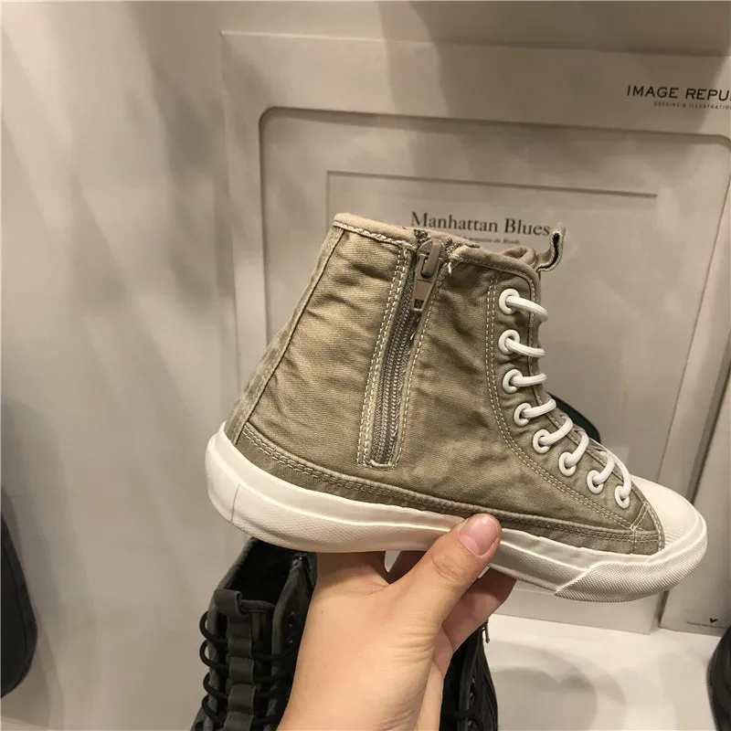LUXE SEVEN DESIGN DENIM STYLE TRAINERS
