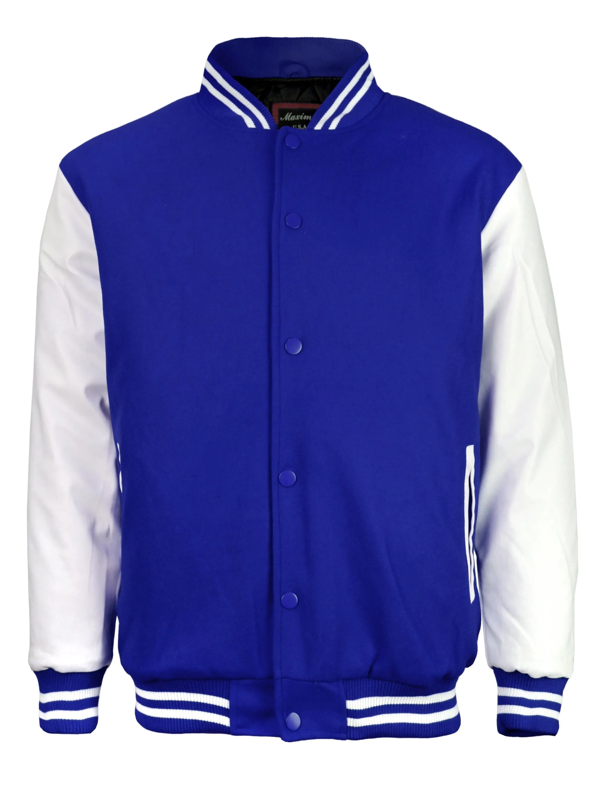 Men's Premium Classic Snap Button Vintage Baseball Letterman Varsity Jacket
