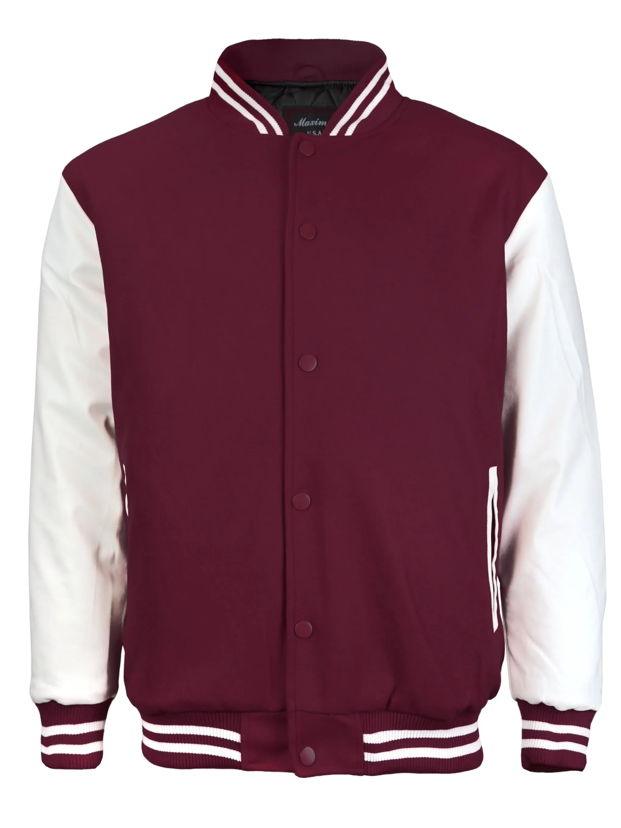 Men's Premium Classic Snap Button Vintage Baseball Letterman Varsity Jacket