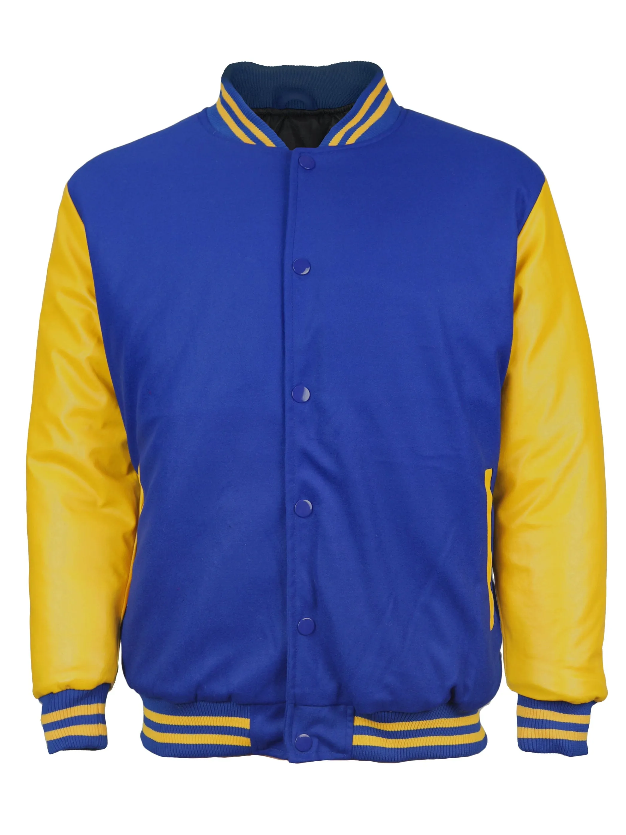 Men's Premium Classic Snap Button Vintage Baseball Letterman Varsity Jacket