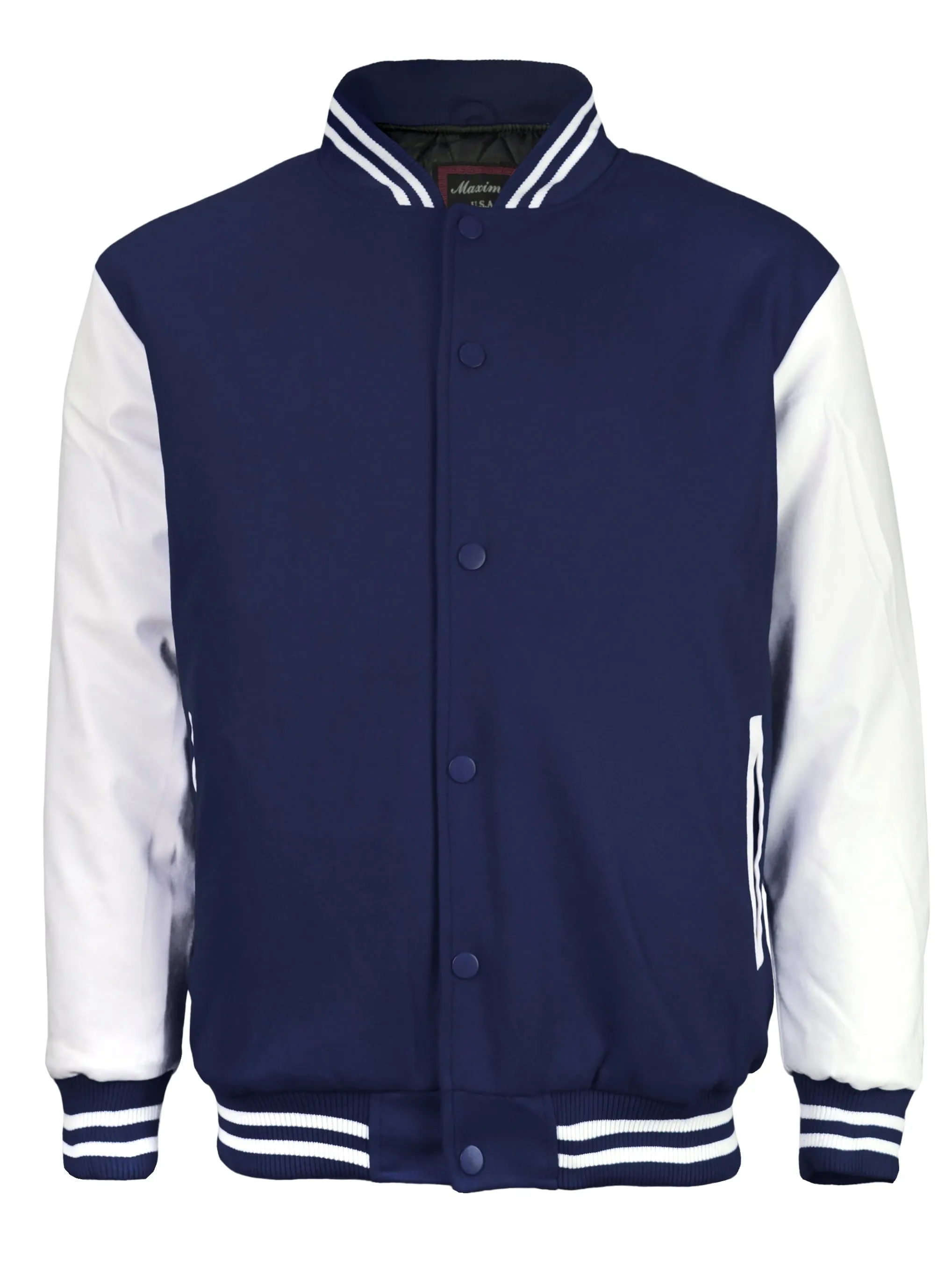 Men's Premium Classic Snap Button Vintage Baseball Letterman Varsity Jacket