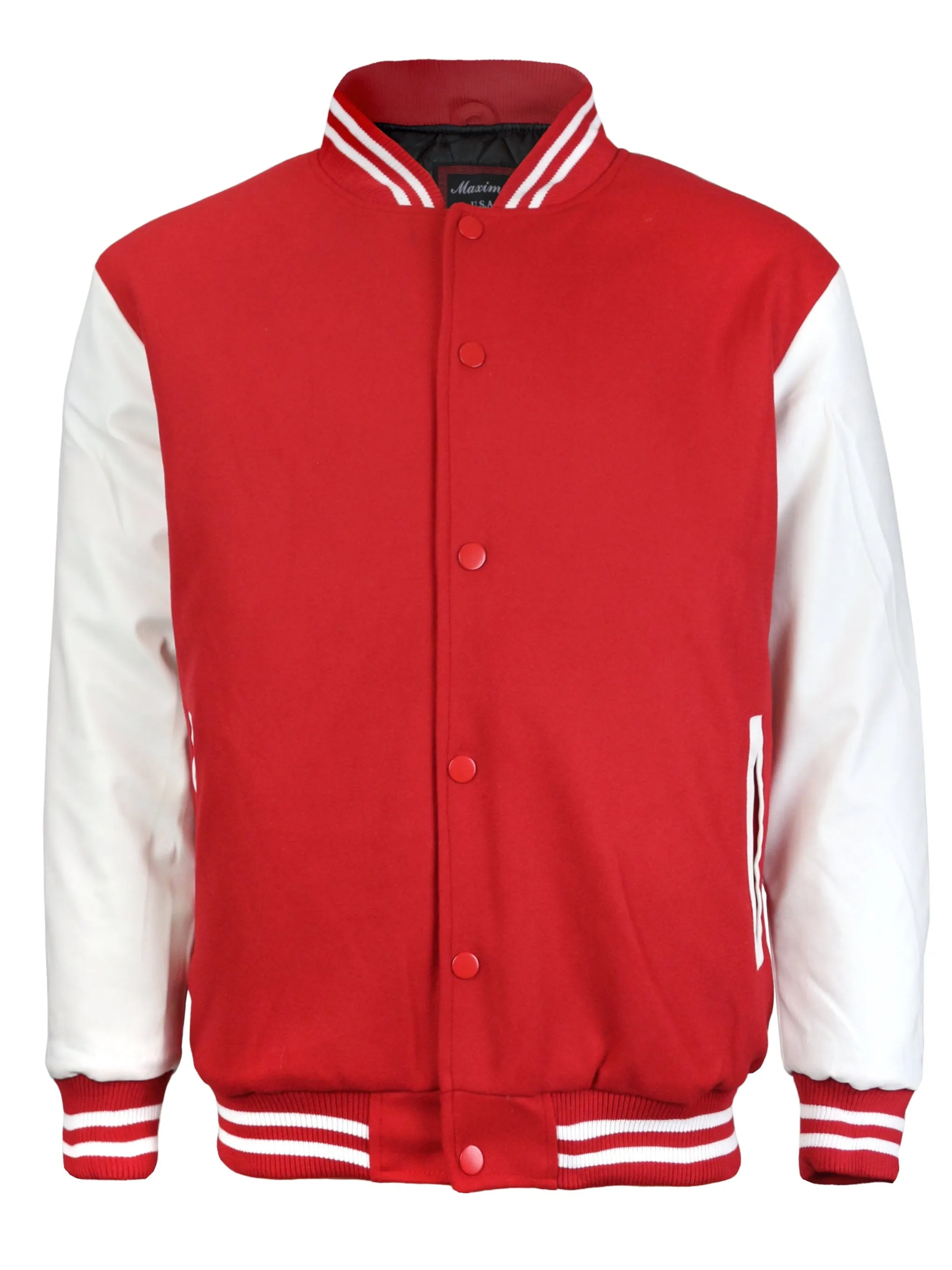 Men's Premium Classic Snap Button Vintage Baseball Letterman Varsity Jacket