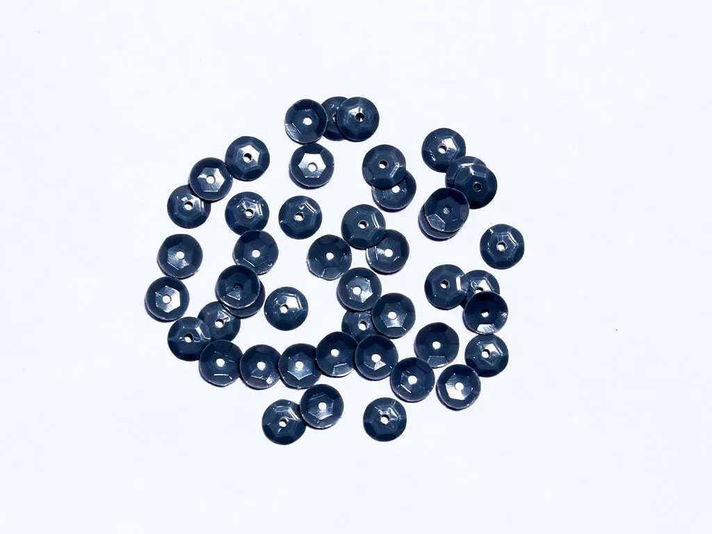 Midnight Blue Centre Hole Bowl Plastic Sequins- 8 mm(Wholesale)