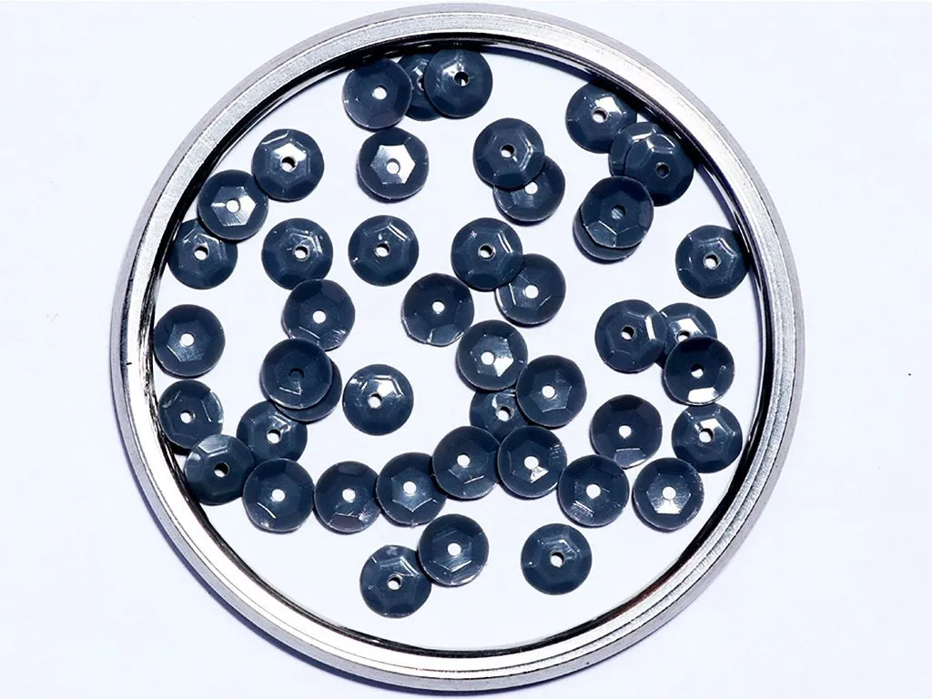 Midnight Blue Centre Hole Bowl Plastic Sequins- 8 mm(Wholesale)