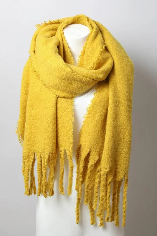 Mohair Blanket Scarf - Mustard